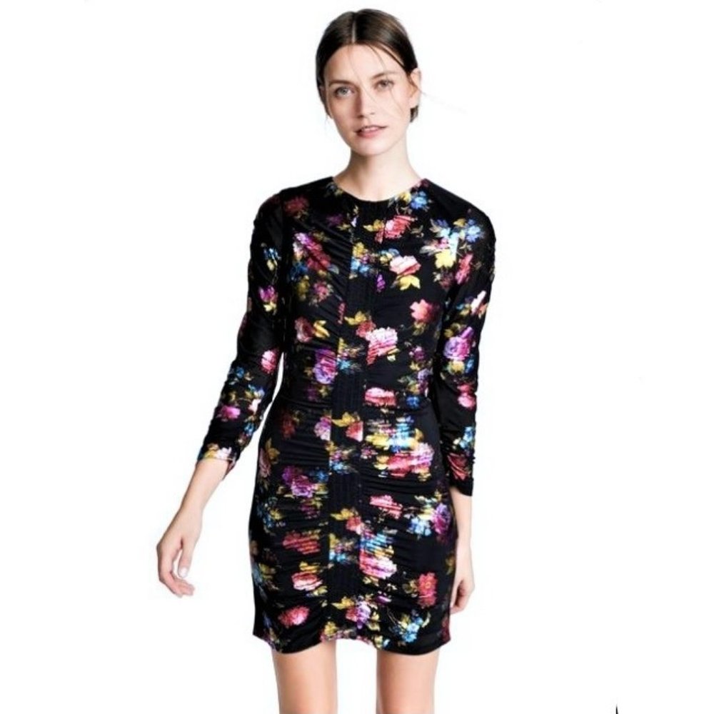 Parker black stretch nylon mini dress 10